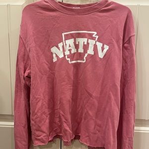 Light pink NATIV cropped sweatshirt